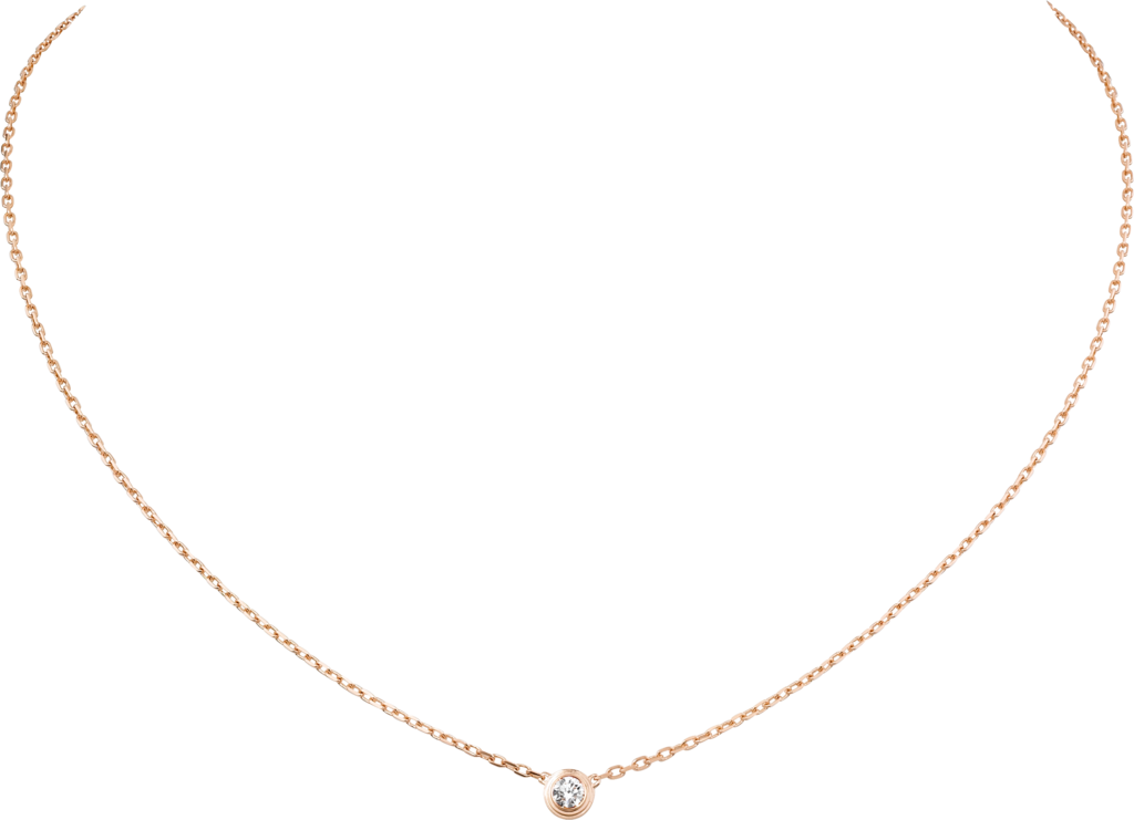 Cartier d'Amour 项链，大号款玫瑰金，钻石