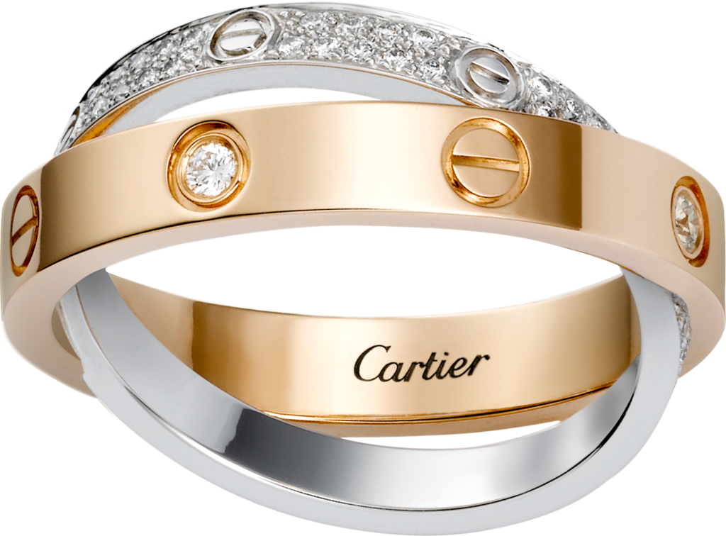 gold diamond cartier love ring