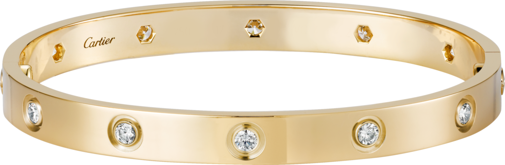 cartier yellow gold love bracelet with diamonds