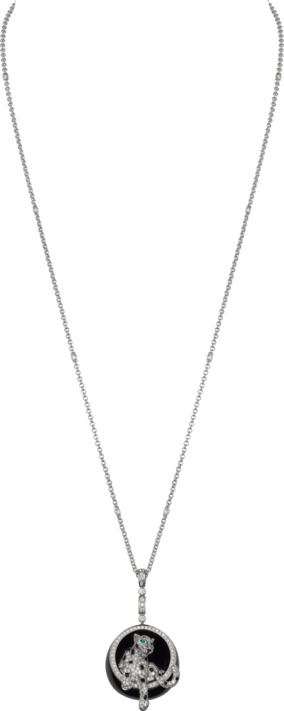 Panthère de Cartier项链白金，黑色软玉，缟玛瑙，祖母绿，钻石