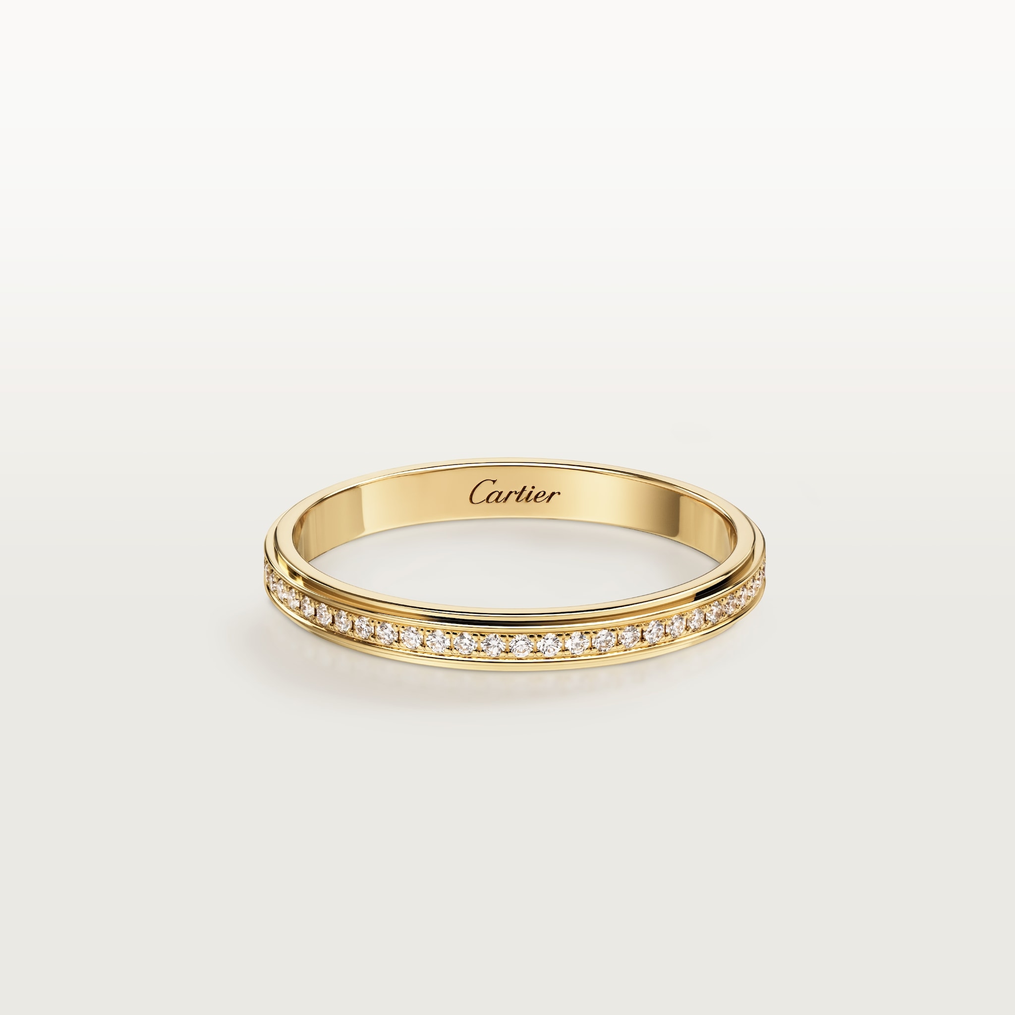 Cartier d'Amour wedding ring, 2.3 mm width, pavedYellow gold, diamonds
