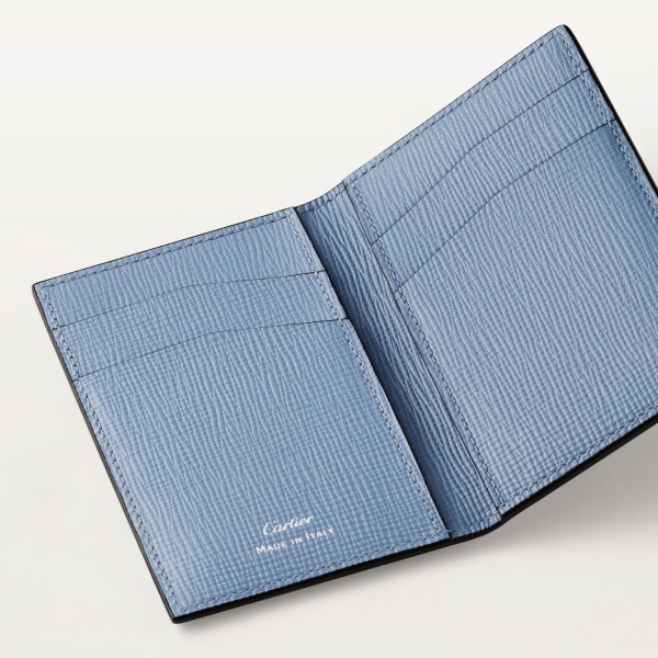 Four-credit card holder, Cartier Losange Deep blue calfskin, palladium finish and enamel