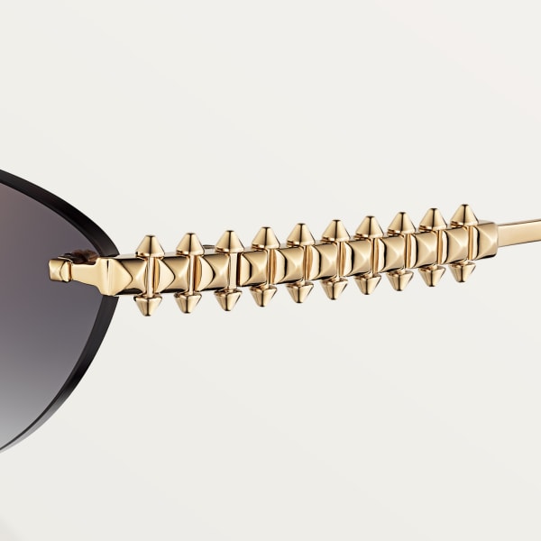 Clash de Cartier Sunglasses Smooth golden-finish metal, grey lenses