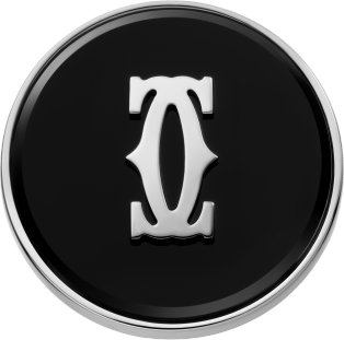 Double C de Cartier cufflinks in onyx Sterling silver, onyx, palladium finish