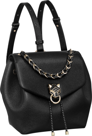 Backpack, Panthère Graphique de Cartier Black grained calfskin, golden finish