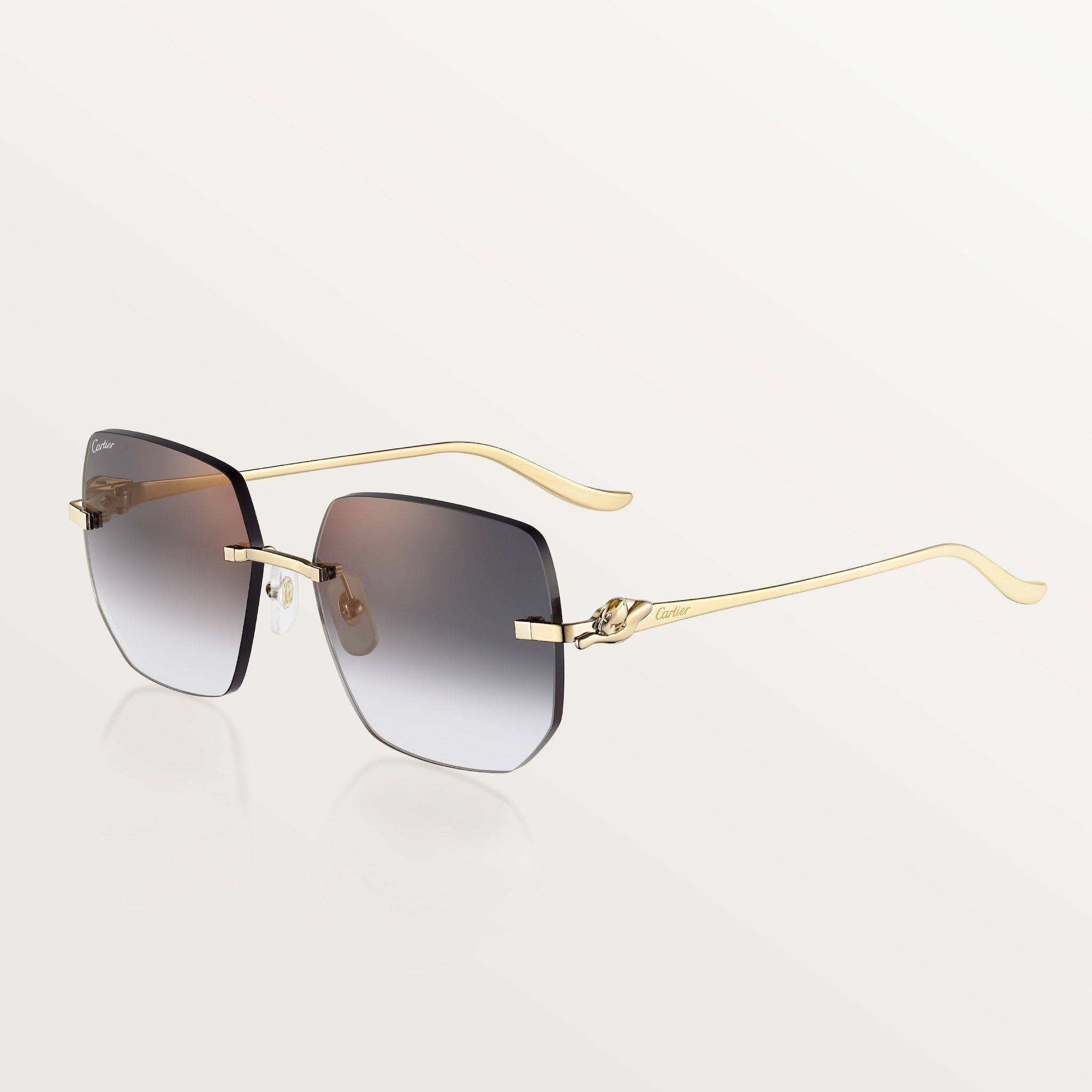 Panthère de Cartier sunglassesSmooth golden-finish metal, grey lenses