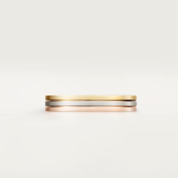 Vendome Louis Cartier wedding ring, width 3.5 mm White gold, yellow gold, rose gold