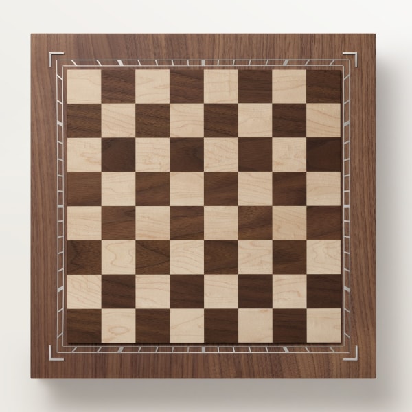 Santos de Cartier chess set Sycamore and walnut wood, palladium finish, brown PVD