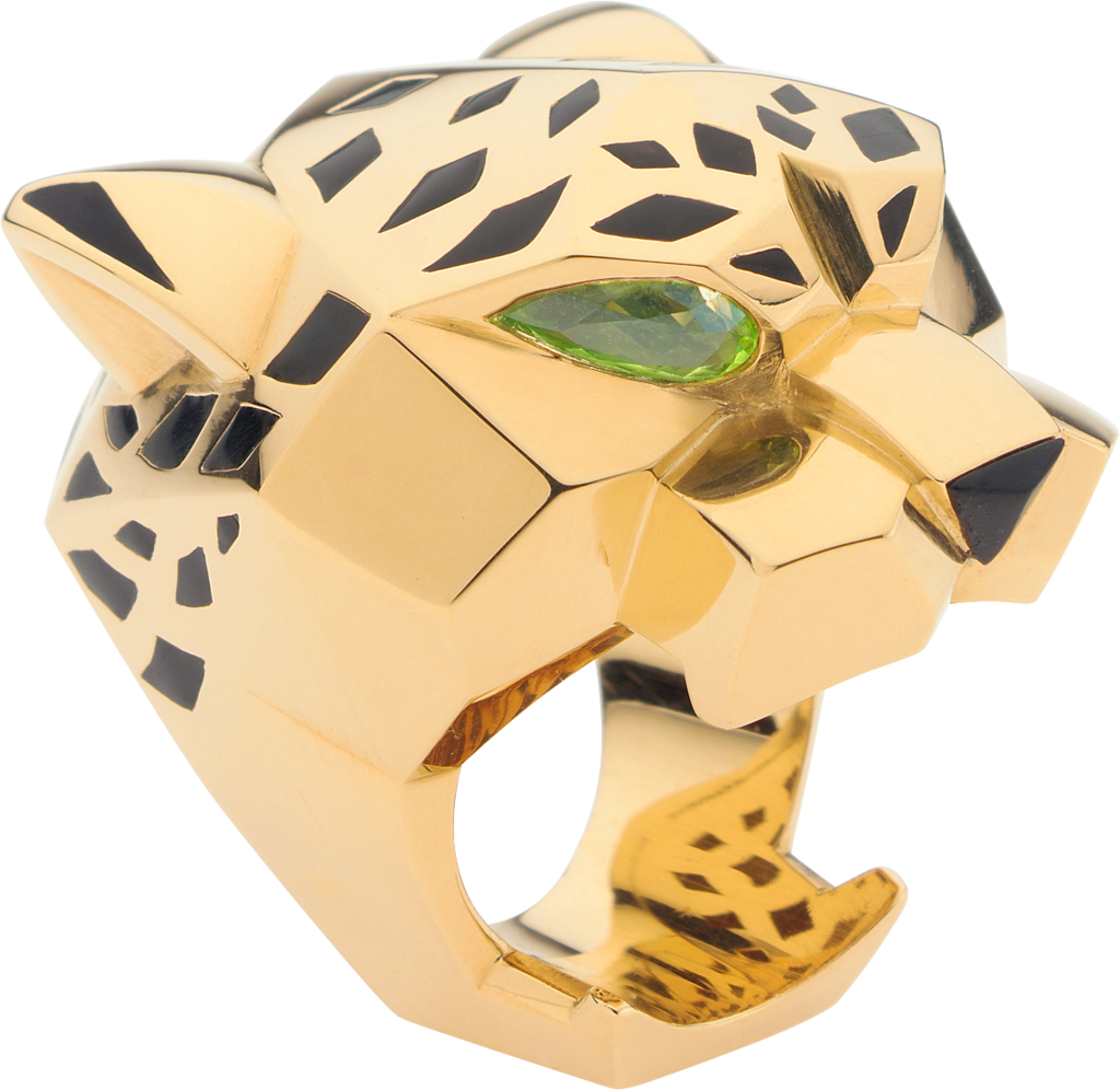 Panthère de Cartier戒指黄金，亮漆，橄榄石，缟玛瑙
