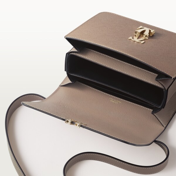 Mini bag, C de Cartier Clay-coloured textured calfskin, golden finish