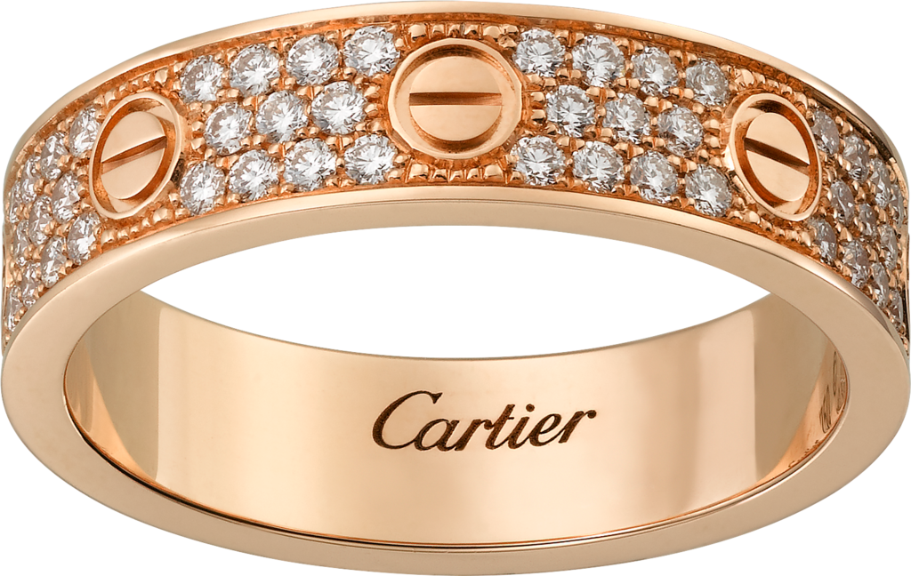 Love wedding band, diamond-pavedRose gold, diamonds