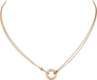 Love necklace, 2 diamonds Rose gold, diamonds