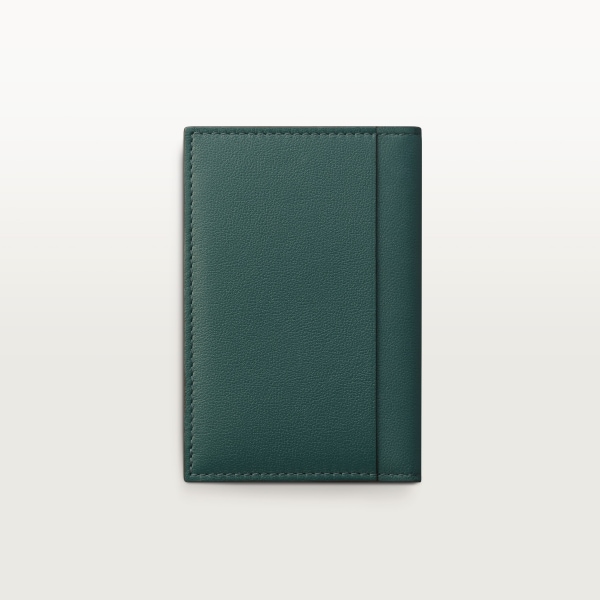 Four-credit card holder, Cartier Losange Shadow Pine green and green calfskin