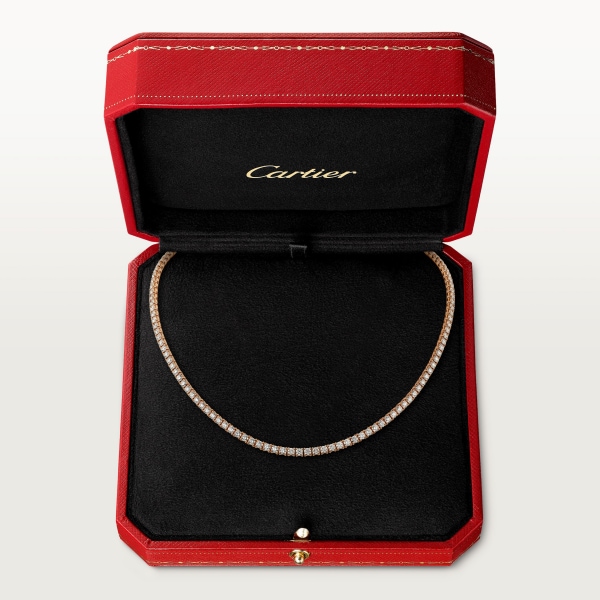 Essential Lines necklace, brilliant-cut diamonds Rose gold, diamonds