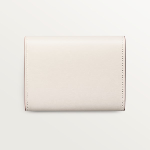 Mini wallet, Panthère C de Cartier Salt white calfskin, golden finish
