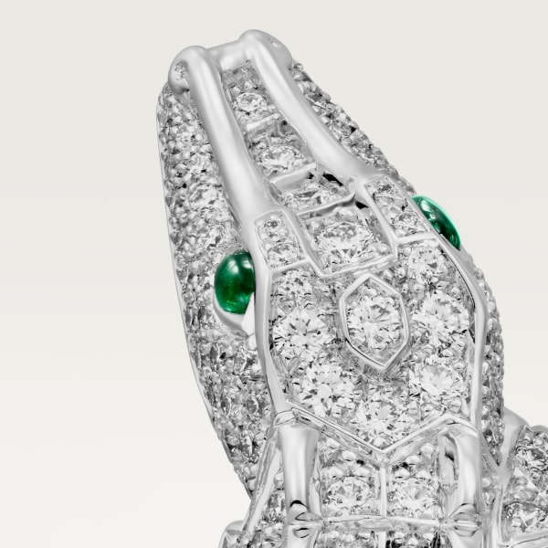 Faune et Flore de Cartier earrings, paved White gold, emeralds, diamonds