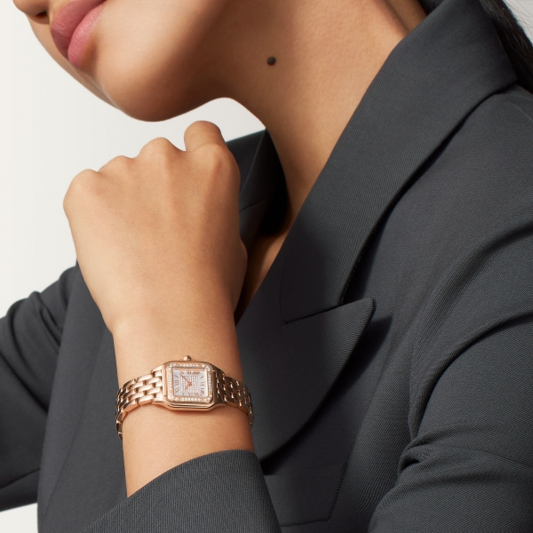 Panthère de Cartier watch, small model Small model, quartz, rose gold, diamonds