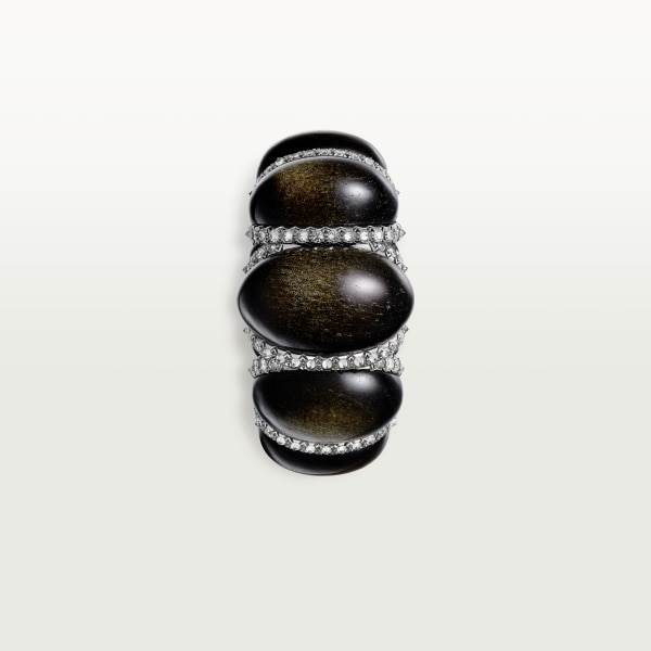 Cartier Libre Tressage ring, obsidian, diamonds Platinum, obsidians, diamond