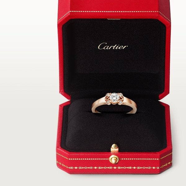 Ballerine solitaire, brilliant-cut diamond Rose gold, diamond