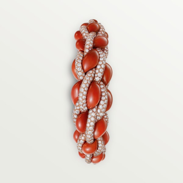 Cartier Libre Tressage bracelet, coral Rose gold, coral, diamonds