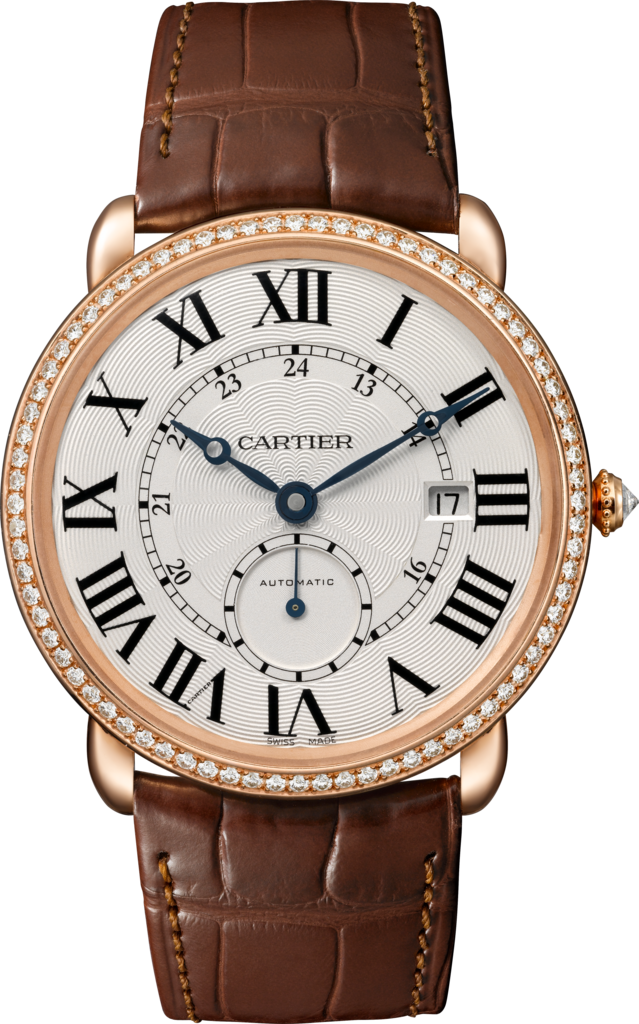 ronde louis cartier watch40 mm, rose gold, diamonds