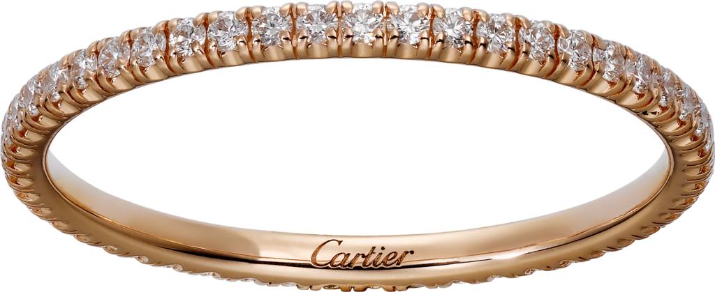 Étincelle de Cartier结婚对戒玫瑰金，钻石