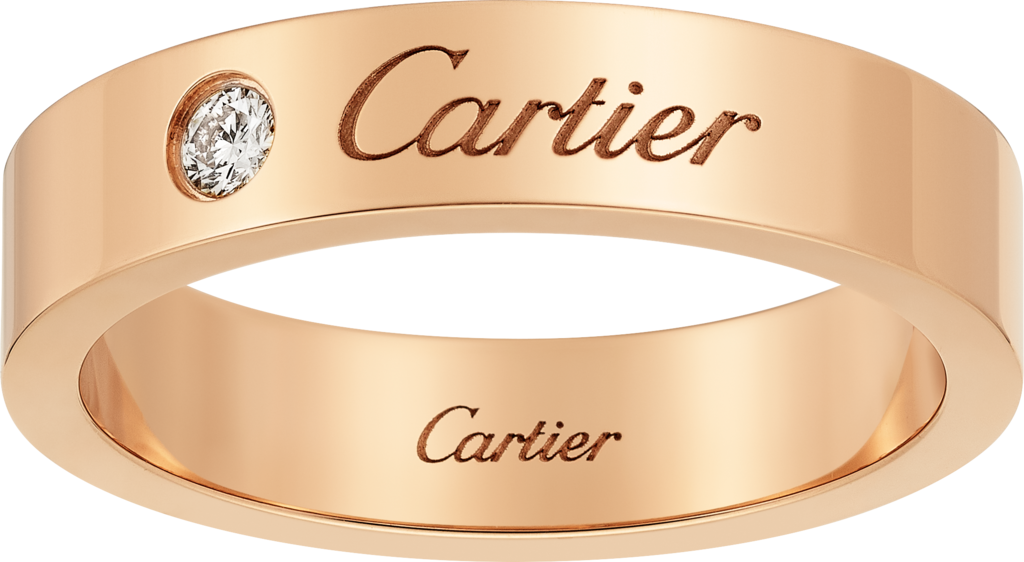 C de Cartier结婚对戒玫瑰金，钻石