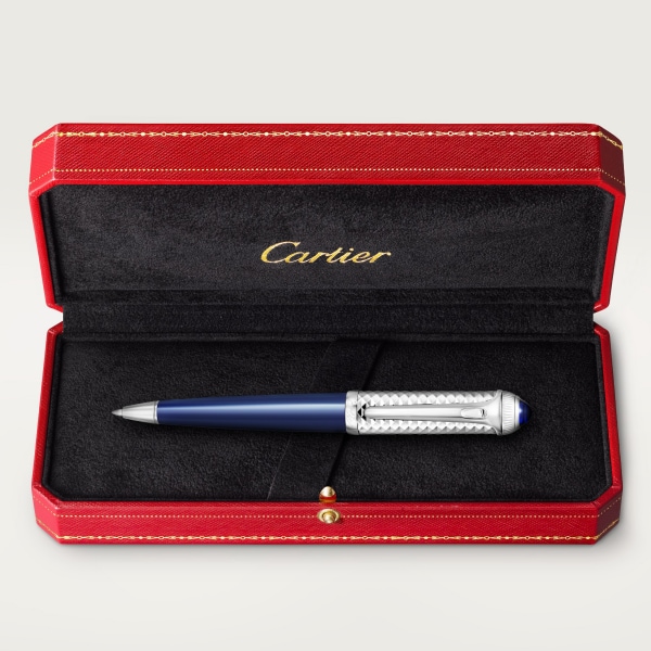 R de Cartier ballpoint pen Embossed metal, composite, palladium finish