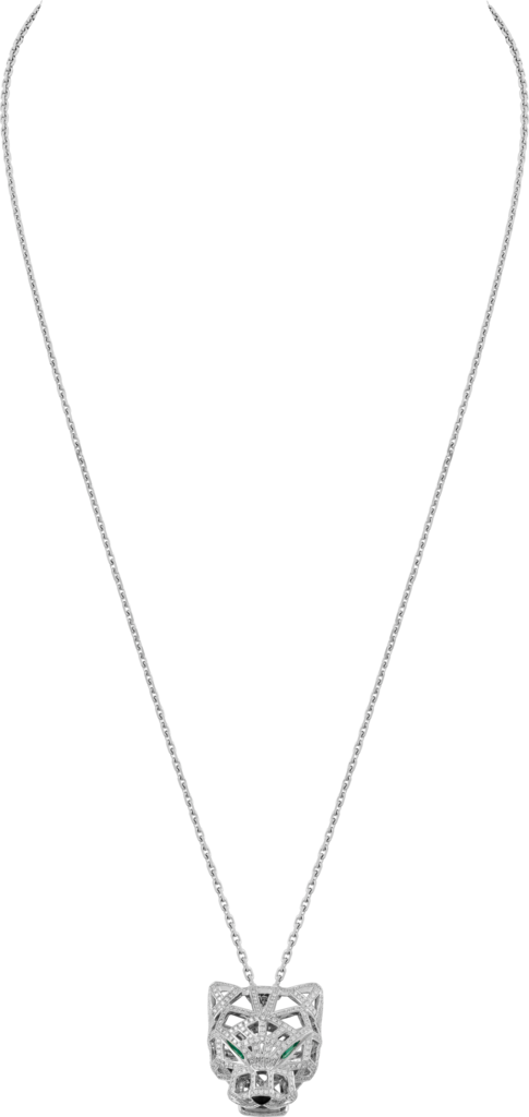 Panthère de Cartier卡地亚猎豹项链白金，祖母绿，钻石，缟玛瑙