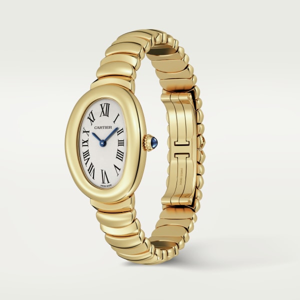 Baignoire watch Small model, quartz movement, yellow gold