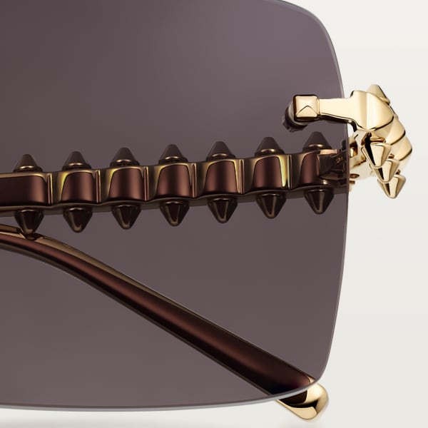 Clash de Cartier Sunglasses Smooth golden-finish metal, black lenses