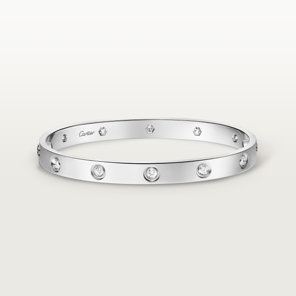 Love bracelet, classic model, 10 diamonds White gold, diamonds