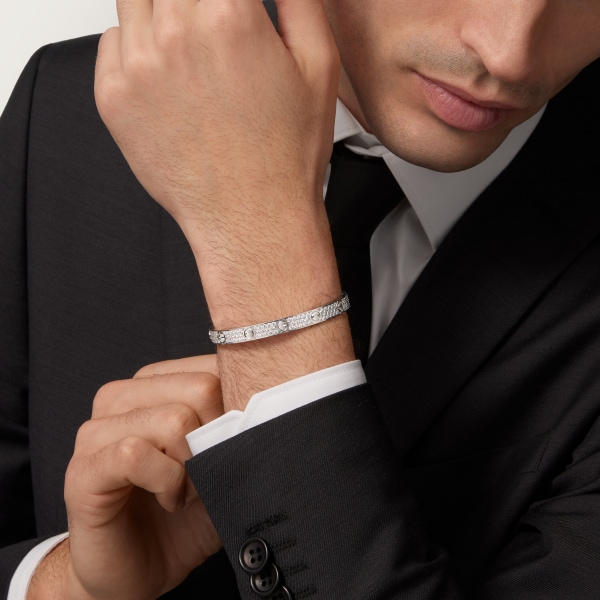 Love bracelet, classic model, paved White gold, diamonds