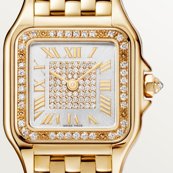 Panthère de Cartier watch Small model, quartz, yellow gold, diamonds