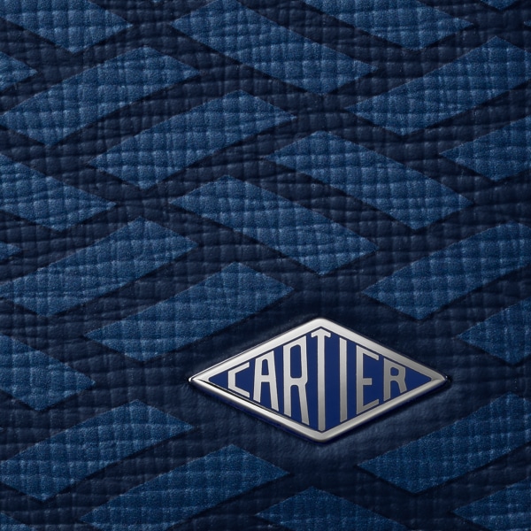 Four-credit card holder, Cartier Losange Mimosa yellow calfskin, embossed with Cartier signature motif, palladium finish