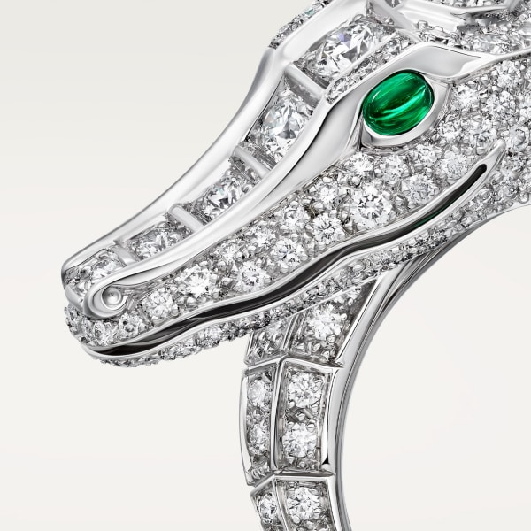 Faune et Flore de Cartier ring, paved White gold, emeralds, diamonds