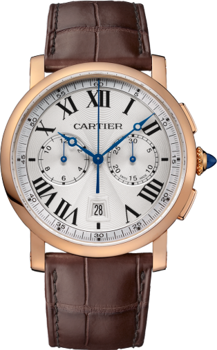 CRW1556238 Rotonde de Cartier Chronograph watch 40mm automatic movement rose gold leather Cartier