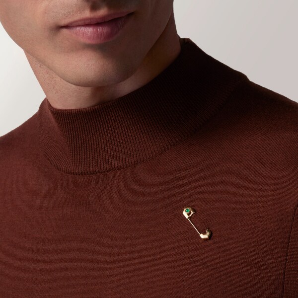 C de Cartier pin Yellow gold, aventurine