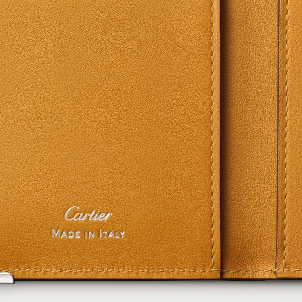 4信用卡皮夹，Must de Cartier系列 茴香棕黄色小牛皮，镀钯饰面