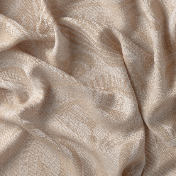 Shawl, Panthère Art Déco Beige wool and cashmere