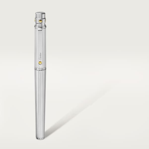 Santos de Cartier fountain pen Large model, engraved metal, yellow gold, palladium and gold finish