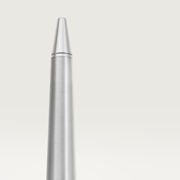 Santos de Cartier pen Large model, brushed and engraved striated metal covered with amber brown PVD, palladium finish