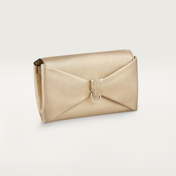 Chain pouch, Panthère de Cartier Golden metallic calfskin, golden finish