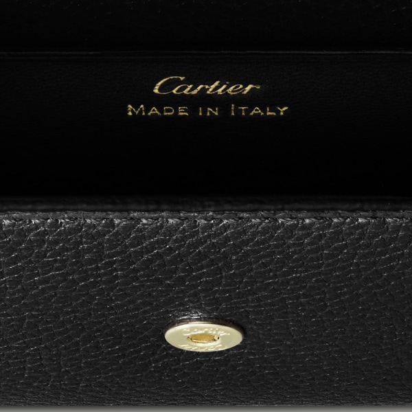 Panthère de Cartier Small Leather Goods, Wallet bag Black calfskin, golden finish