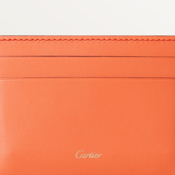 Cartier Characters单层卡片夹 杏黄色小牛皮