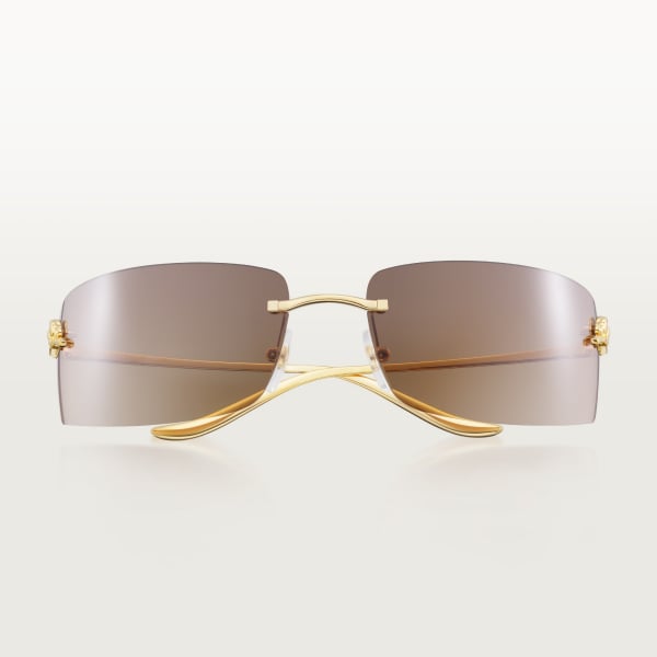 Panthère de Cartier, Sunglasses Smooth golden-finish metal, brown gradient lenses