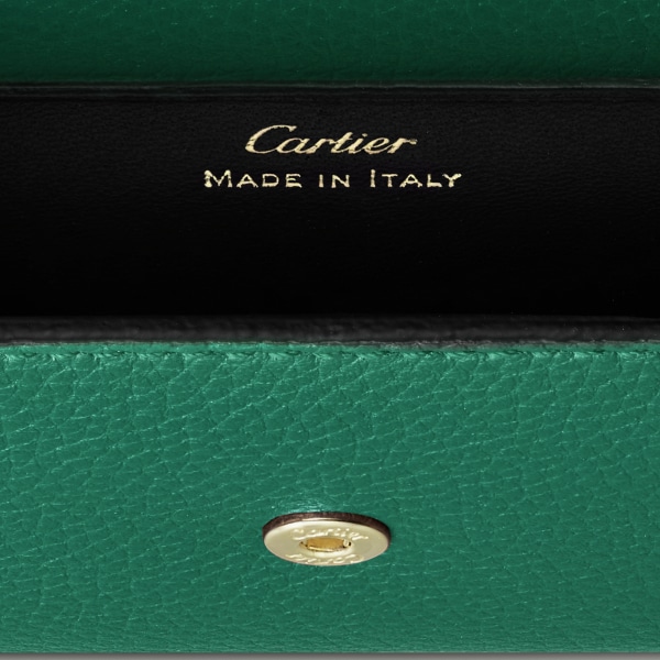 Panthère de Cartier卡地亚猎豹系列迷你链条皮夹 亮绿色小牛皮，镀金饰面