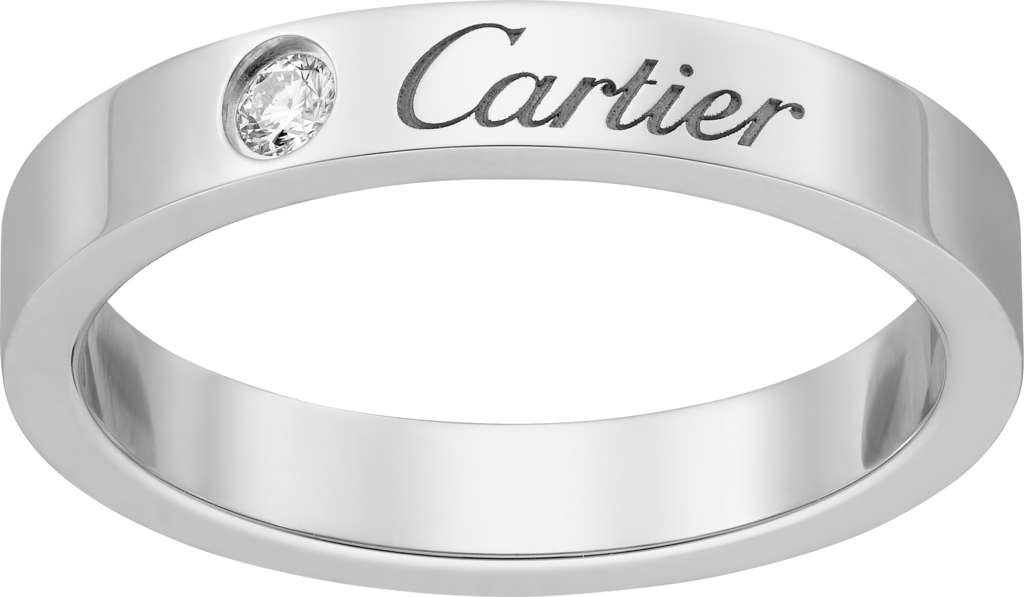 C de Cartier结婚对戒铂金，钻石