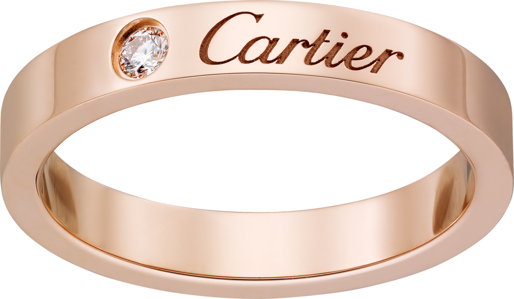 C de Cartier结婚对戒玫瑰金，钻石