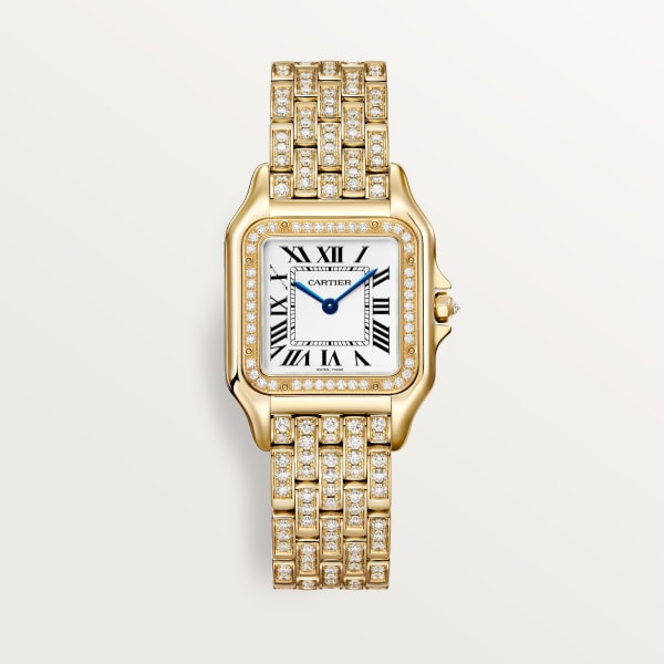 Panthère de Cartier watch Medium model, quartz movement, yellow gold, diamonds